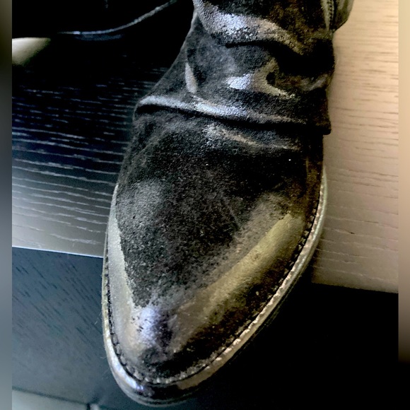 Low calf distressed leather boots - Picture 2 of 5